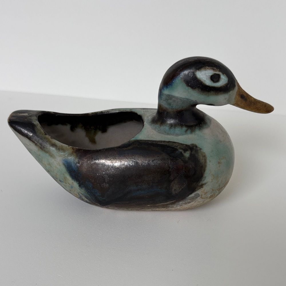 Small Vintage Duck Pottery Planter or Votive Holder
